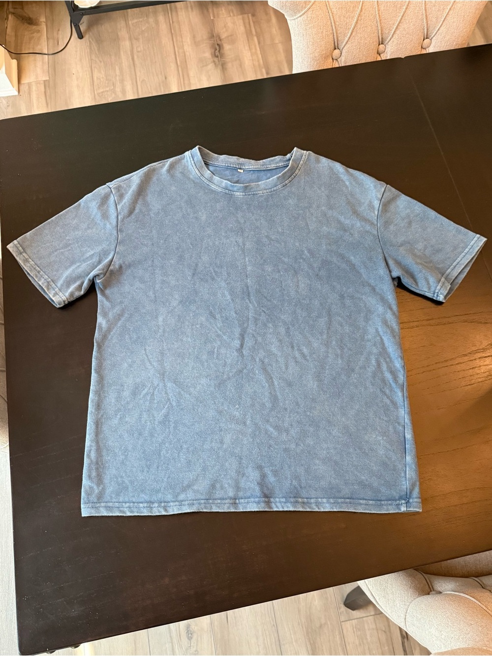 Faith Over Fear Washed Blue Graphic T-Shirt Size M Vintage Style